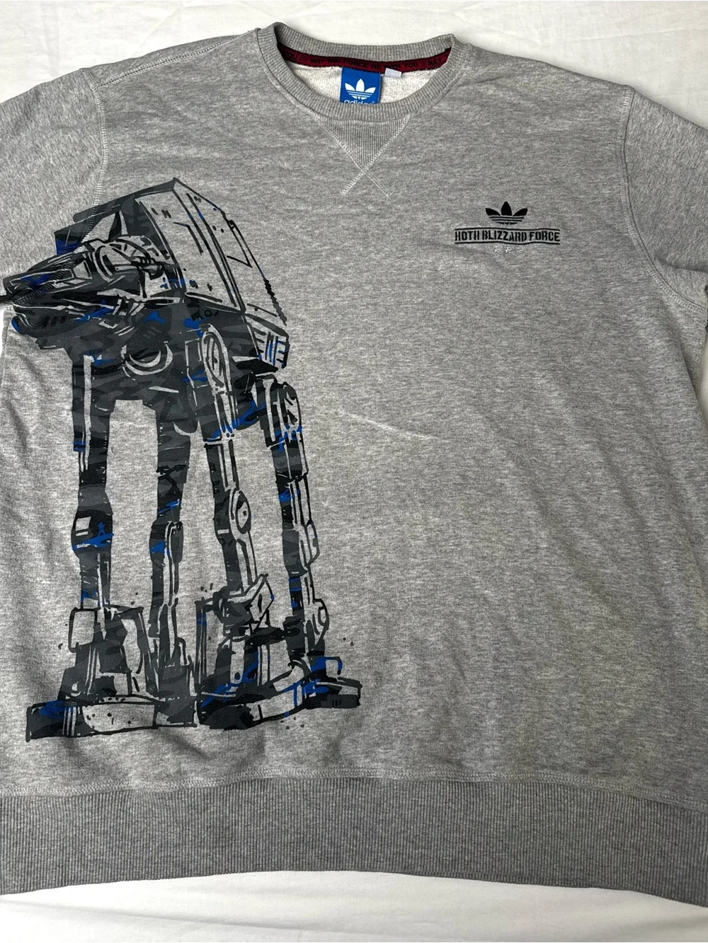 adidas Grey Crewneck with Star Wars AT-AT Graphic
